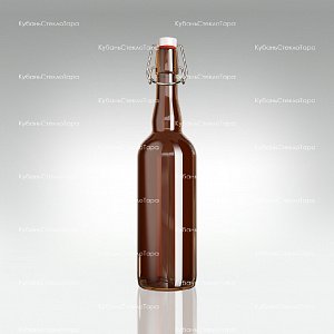 Бутылка «Бугельная» 0,750 л. (Коричневая) стеклянная с пробкой оптом и по оптовым ценам в Москве
