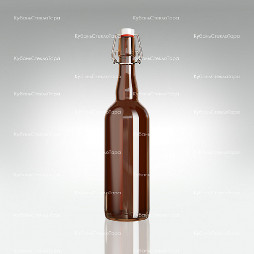 Бутылка «Бугельная» 0,750 л. (Коричневая) стеклянная с пробкой оптом и по оптовым ценам в Москве