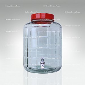 Бутыль (банка) стеклянный GL-70/18 л с краником оптом и по оптовым ценам в Москве