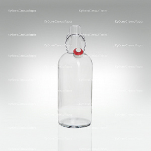Бутылка «Бугельная» 1л. (Прозрачная) стеклянная с пробкой оптом и по оптовым ценам в Москве