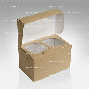 Упаковка для маффинов 100х160х100 мм (для 2 шт) оптом и по оптовым ценам в Москве