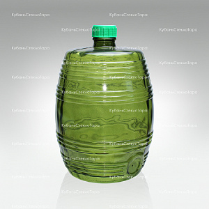 Бутыль 10,0 л Бочонок (зеленый) стеклянный оптом и по оптовым ценам в Москве