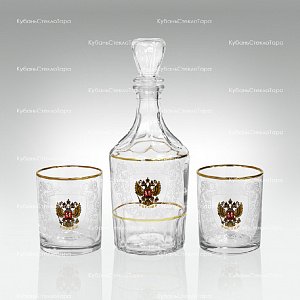 Набор подарочный Россия 3пр (графин Цезарь + 2 стакана 250мл) оптом и по оптовым ценам в Москве