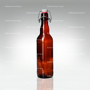 Бутылка «Бугельная» 0,500 л. (Коричневая) стеклянная с пробкой оптом и по оптовым ценам в Москве