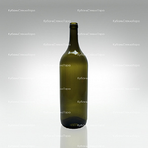 Бутылка 1,0  Бордо оливковая стекло оптом и по оптовым ценам в Москве
