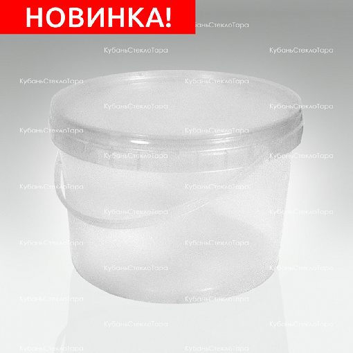 Ведро 2,25 л прозрачное пластик (УЮ) оптом и по оптовым ценам в Москве
