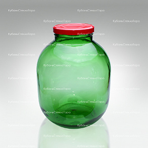 7,0 ТВИСТ (110) банка стеклянная с крышкой (зелёный) оптом и по оптовым ценам в Москве